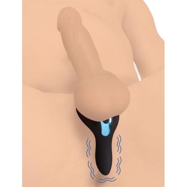 Power Taint 7X Silicone Cock and Ball Ring con control remoto Xr Brands 31181