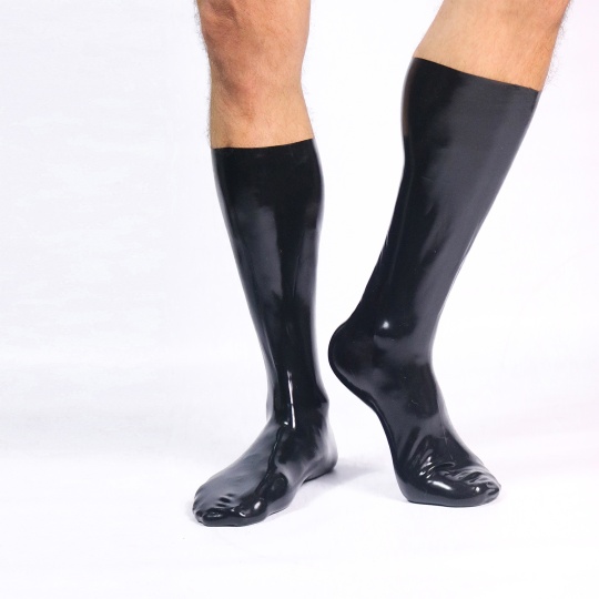 Schwarz glänzende Socken aus Gummi Dark-Line 31332