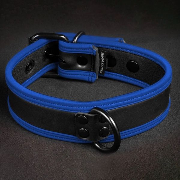 Halsband Neo Bold Puppy Collar Schwarz/Blau Mr-S-Leather 35962
