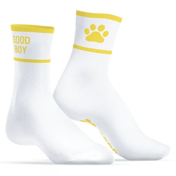 Good Boy Socken Weiß-Gelb Kinky Puppy 37477